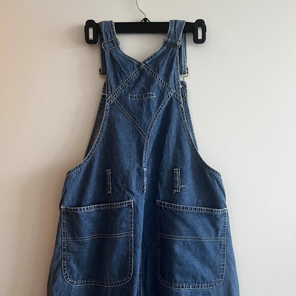 Vintage 90s A.M.I. Denim Overalls Size Small with Embroidered Floral Pattern - Picture 6 of 13
